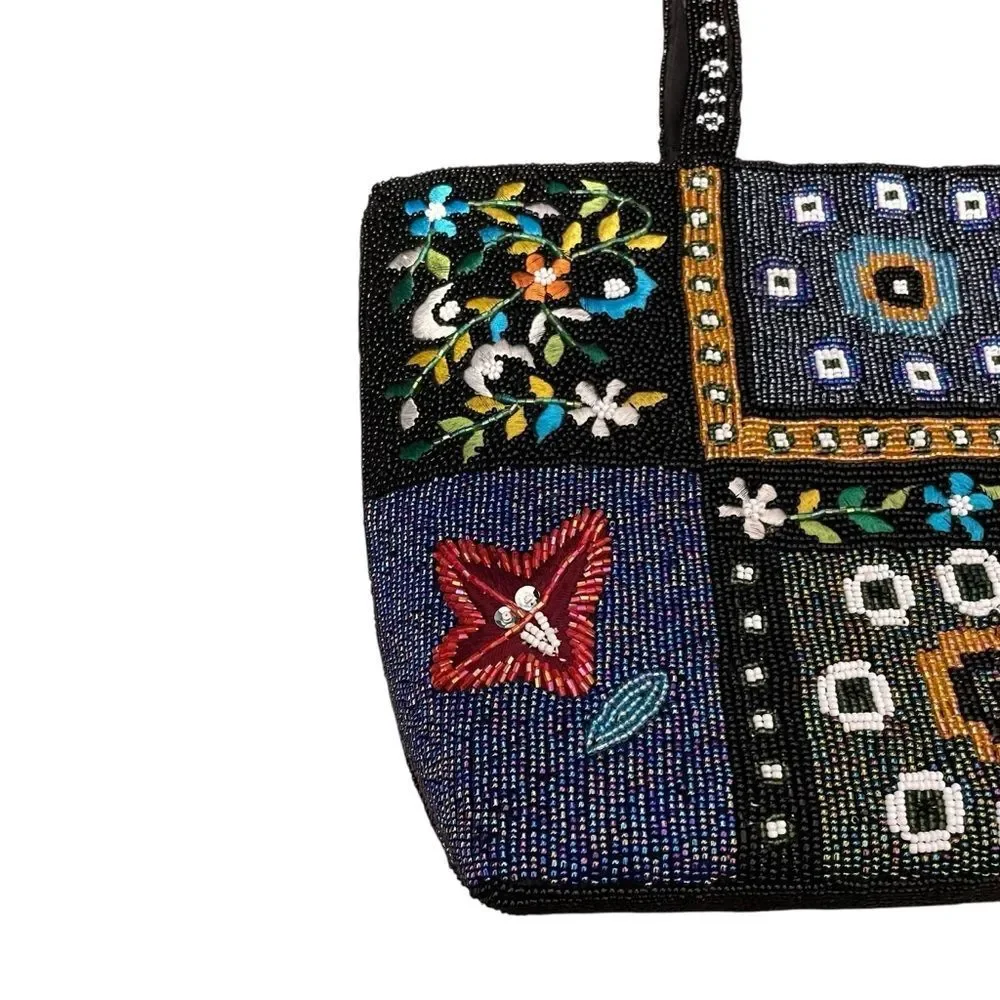 Vintage New Coast Sea Beaded Bag Patchwork Embroidered Boho Handbag